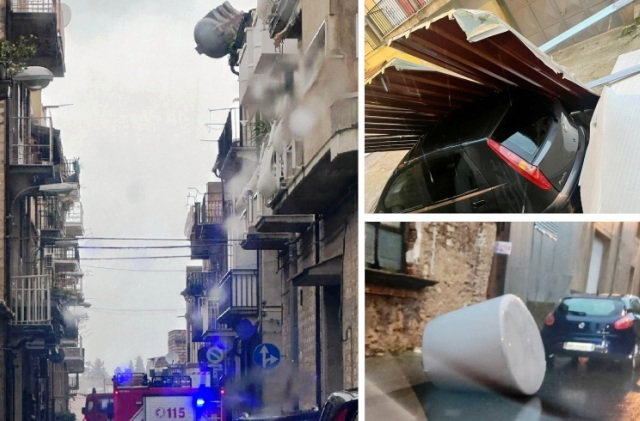 Niscemi e i danni causati dal maltempo. In azione la Polizia municipale e i volontari della protezione civile e dei vigili del fuoco