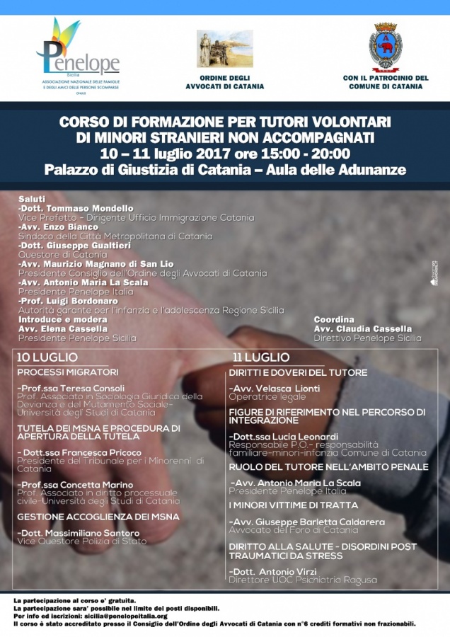 Corso di formazione per tutori volontari di Minori Stranieri Non Accompagnati