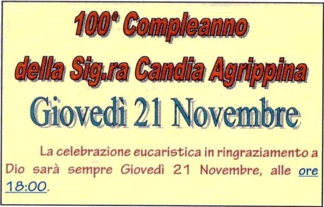 Mineo: nonna Agrippina Candia festeggia 100 anni oggi. Buon compleanno!