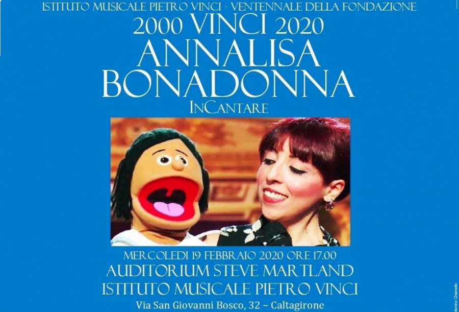 Istituto musicale “Vinci”: mercoledì 19 febbraio, cantante lirica ventriloqua Annalisa Bonadonna