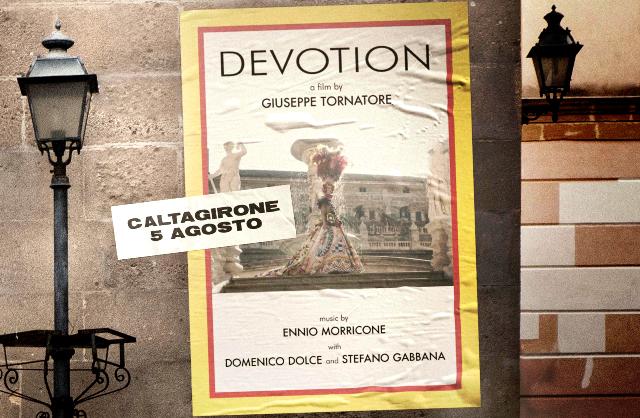 Caltagirone. Stasera, in piazza Municipio, film "Devotion" di Tornatore, prodotto da Dolce&Gabbana con musiche di Morricone