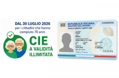 La Carta d’identità (CIE) per gli ultrasettantenni è diventata a validità “illimitata”