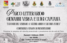 Nasce il Parco Letterario® Giovanni Verga e Luigi Capuana: conferenza stampa di presentazione, martedì 3 febbraio, a Vizzini