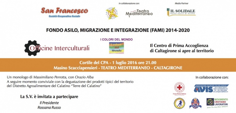 IL 1 LUGLIO IL CPA DI CALTAGRIONE APRE LE PORTE ALLA POPOLAZIONE La giornata conclusiva del progetto “Officine Interculturali” attraverso attività di integrazione