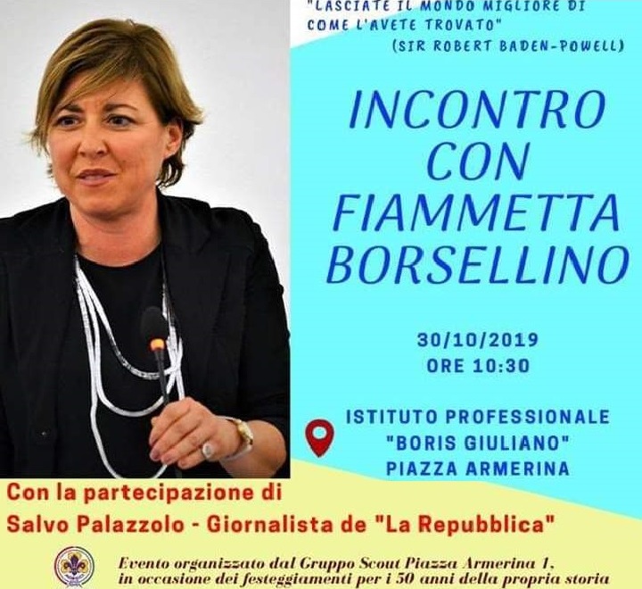 Fiammetta Borsellino incontra scout Agesci e studenti del "Boris Giuliano" di Piazza Armerina