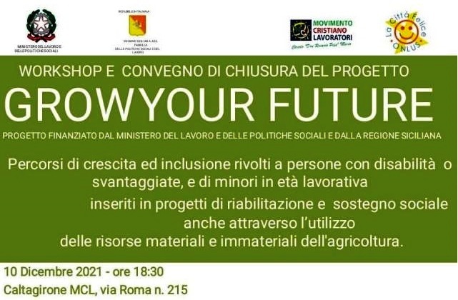 Progetto “Grow Your Future”: workshop e convegno conclusivo, venerdì 10 a Caltagirone