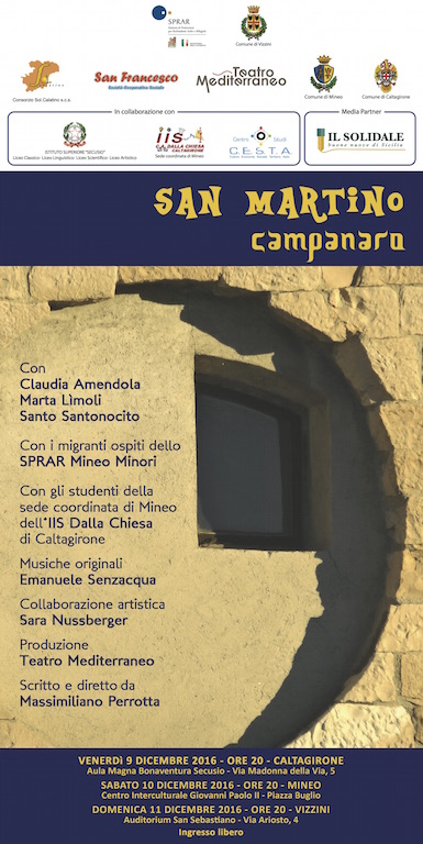 DEBUTTA IL 9 DICEMBRE A CALTAGIRONE LO SPETTACOLO “SAN MARTINO CAMPANARO” DI MASSIMILIANO PERROTTA