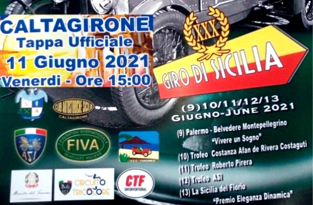 Oggi, venerdì 11 giugno, a Caltagirone II^ tappa ufficiale del XXX Giro di Sicilia di auto storiche