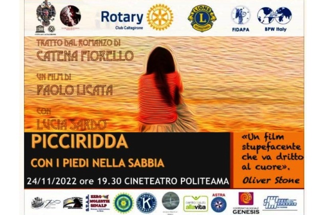 Caltagirone. Campagna sensibilizzazione contro violenza su donne: giovedì 24 novembre, al Politeama, proiezione di “Picciridda”. C'è l’attrice Lucia Sardo. La mattina visione film per scuole