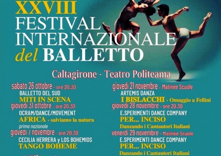 Caltagirone: giovedì 28 novembre “Per… Inciso–Danzando i cantautori italiani”. Si replica il 29