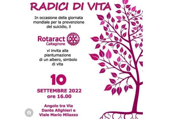 “Radici di vita”: sabato 10 settembre, nella Giornata mondiale per la prevenzione del suicidio, il Rotaract pianta un albero