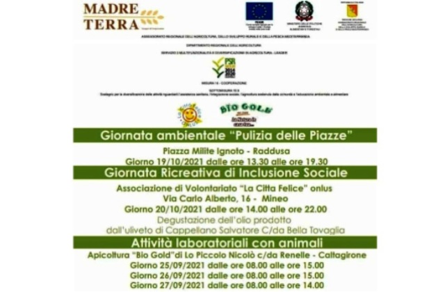 Raddusa, Mineo e Caltagirone ospiteranno gli altri eventi del progetto M.A.D.R.E. T.E.R.R.A.