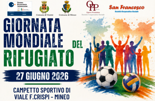 Mineo celebra oggi, sabato 27 giugno, la Giornata Mondiale del Rifugiato 2026 con un evento sportivo dedicato all’integrazione