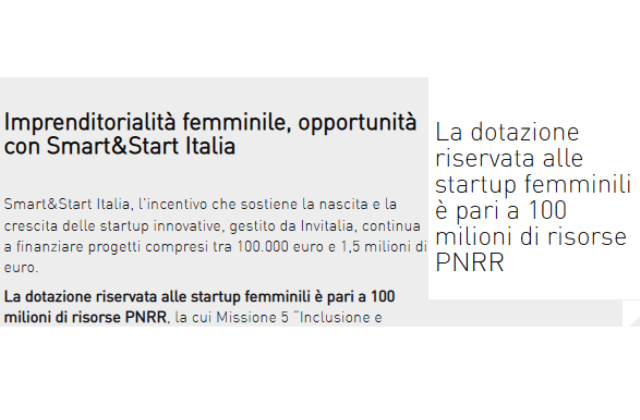 Invitalia. Imprenditorialità femminile, opportunità con Smart&Start Italia