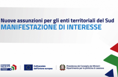 Agenzia Coesione Territoriale:Al via l'Avviso di manifestazione d’interesse per il piano straordinario assunzioni politica di coesione