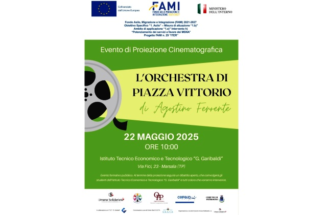 Marsala ospita, giovedì 22 maggio, alle 10, la proiezione del film “L’Orchestra di Piazza Vittorio”: un racconto di musica e integrazione