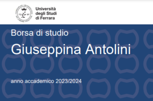 Per studenti rifugiati e richiedenti asilo. Borsa di studio "Giuseppina Antolini" 23/24, come da Bando dell’Università degli Studi di Ferrara
