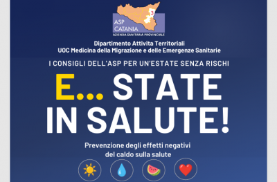 Caldo e ondate calore. Asp di Catania, la guida “E...STATE IN SALUTE! 2026” per la prevenzione