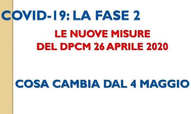Emergenza Coronavirus. Fase 2: da oggi, 4 maggio, cosa è permesso fare e cosa no 