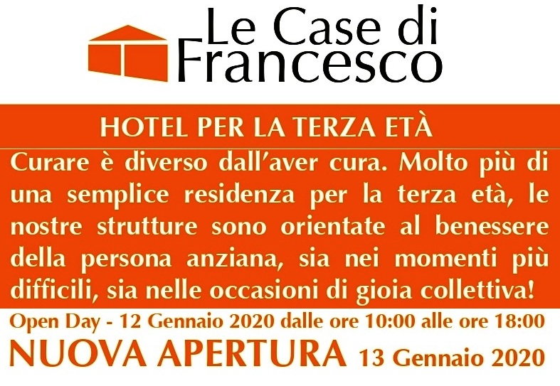 "Le case di Francesco - Hotel per la terza età" si inaugura domani 12 gennaio a Termini Imerese 