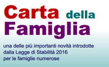 Carta della Famiglia: sconti a quelle che hanno a casa almeno 3 figli con un'età sotto ai 26 anni
