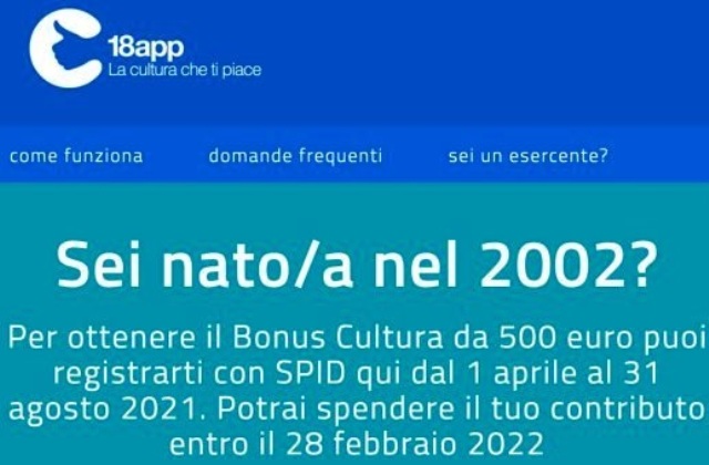 Bonus Cultura 500 euro, dal 1° aprile al via le procedure per richiederlo. Necessario lo Spid