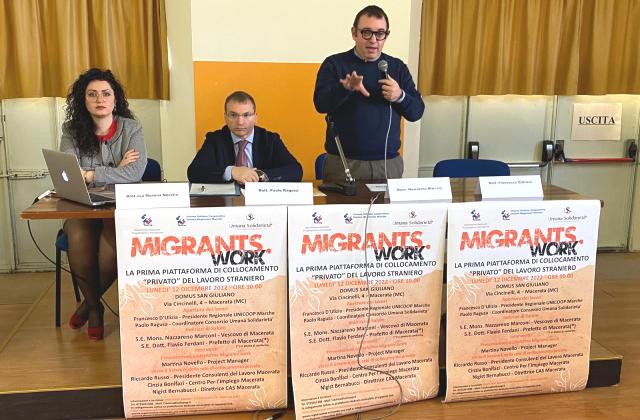 Macerata. Presentata MIGRANTS.WORK, prima piattaforma privata in Italia specializzata nel collocamento privato online lavoro straniero, ideata e gestita da Consorzio Umana Solidarietà