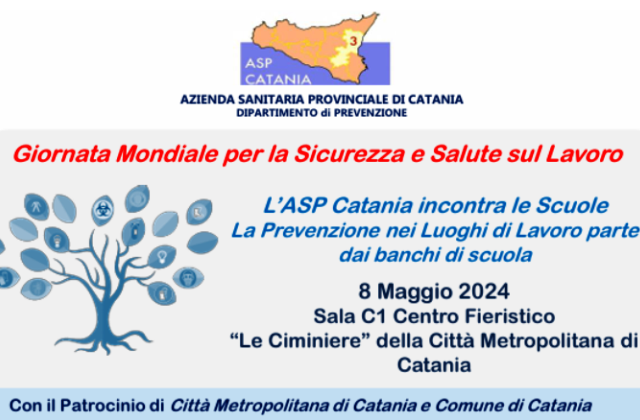 L’Asp di Catania incontra le Scuole. La prevenzione nei luoghi di lavoro parte dai banchi di scuola. Mercoledì 8 maggio, incontro al Centro fieristico “Le Ciminiere”