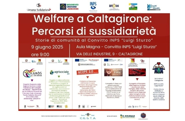 Welfare a Caltagirone: il Convitto Inps “Luigi Sturzo” diventa laboratorio di comunità e inclusione sociale. Convegno, lunedì 9 giugno