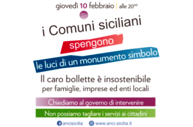 Lotta al caro bollette, giovedì 10 febbraio i Comuni siciliani spengono luci  di monumento simbolo per attirare attenzione su gravità situazione: a Caltagirone buio sulla facciata del palazzo municipale