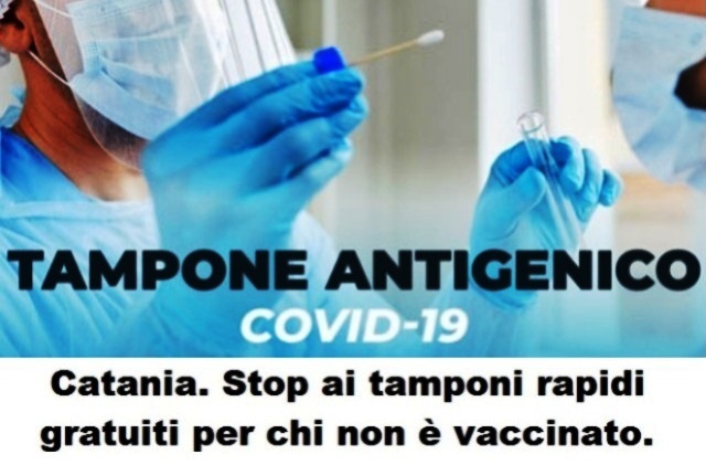 Asp Catania. Stop ai tamponi rapidi gratuiti per chi non è vaccinato. Ecco come provvedere al pagamento preventivo